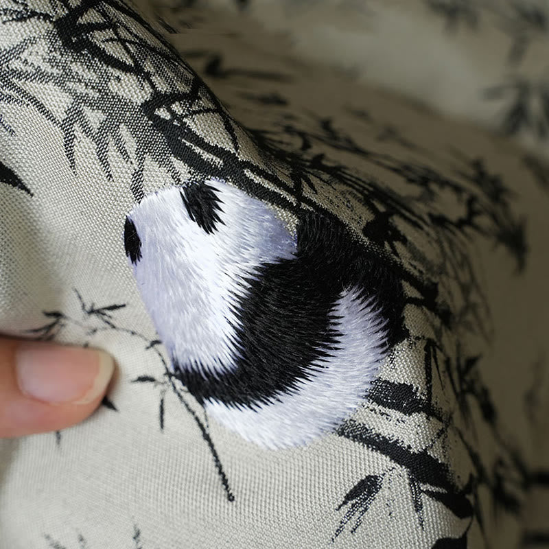Panda Bamboo Magpie Embroidered Crossbody Bag 16x16x18cm