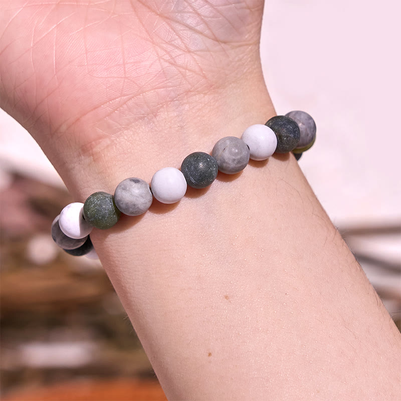 White Turquoise Picasso Jasper Blessing Bracelet 8mm