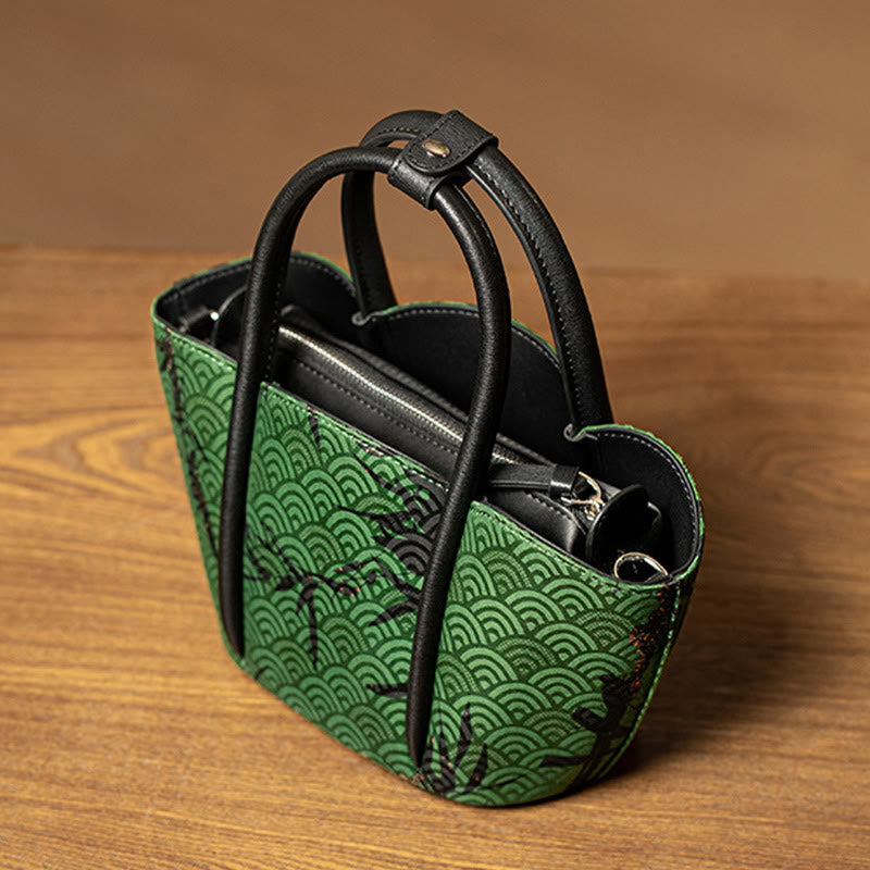 Green Curve Bamboo Spiritual Jewelry Crossbody Bag