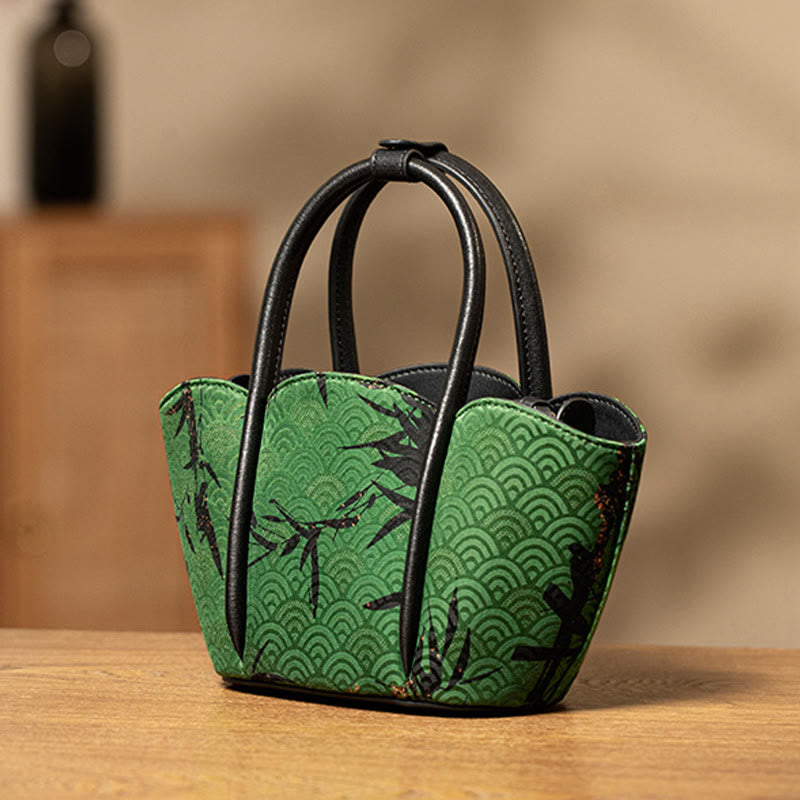 Green Curve Bamboo Spiritual Jewelry Crossbody Bag