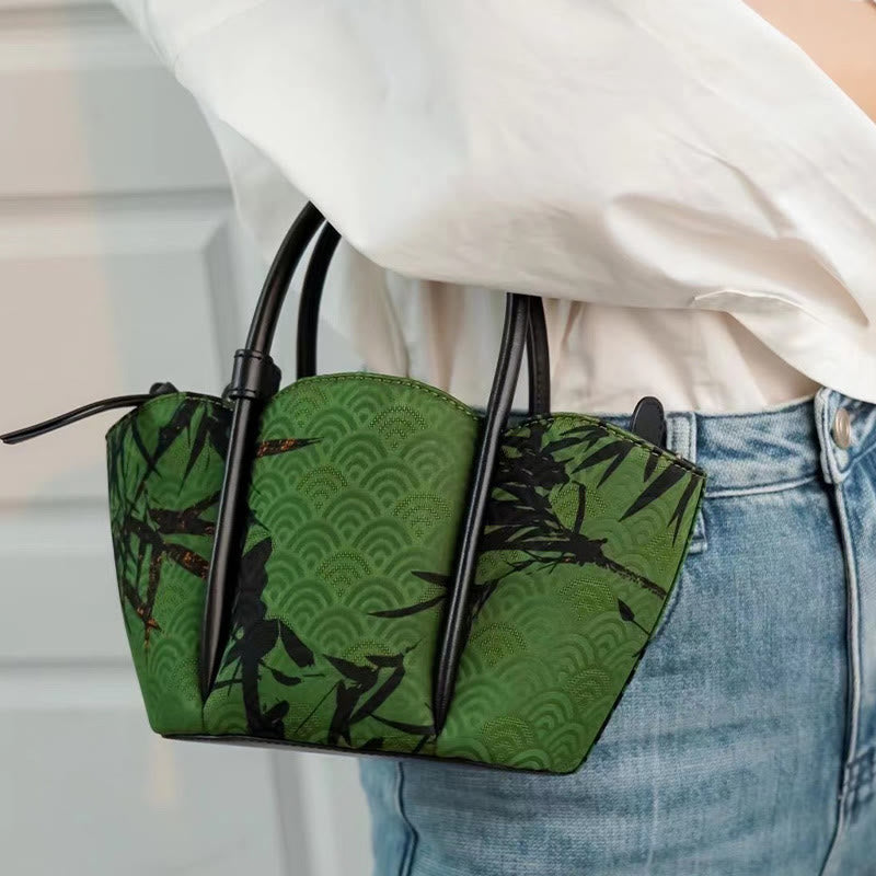 Green Curve Bamboo Spiritual Jewelry Crossbody Bag