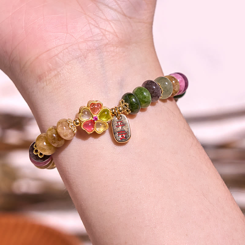 Tourmaline Jade Safe And Well Love Bracelet 14-16cm