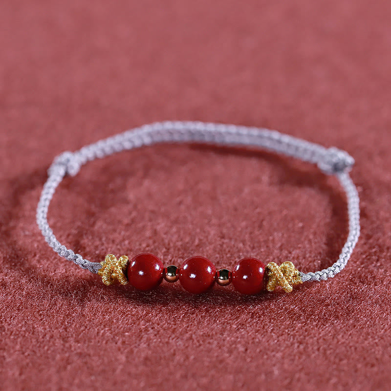 Colorful String Cinnabar Calm Bracelet for Mental Clarity and Balance