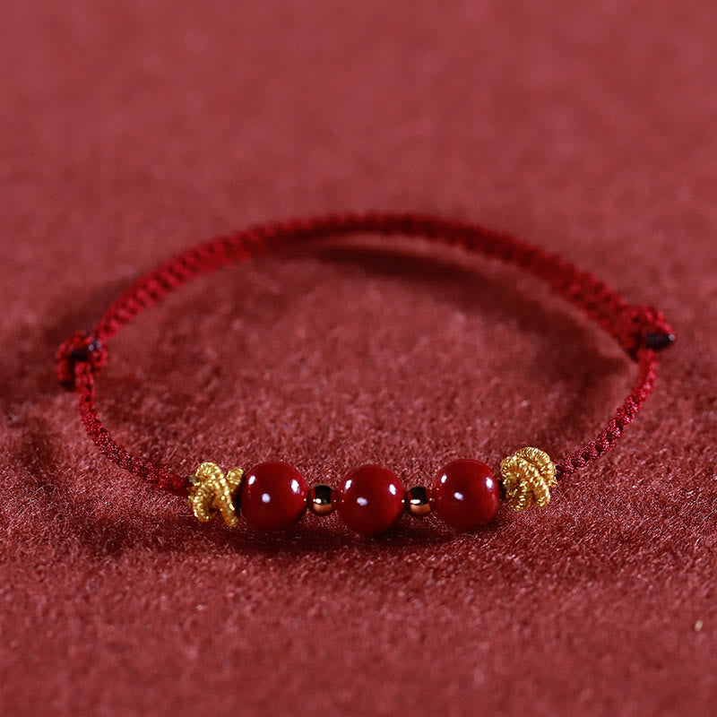 Colorful String Cinnabar Calm Bracelet for Mental Clarity and Balance