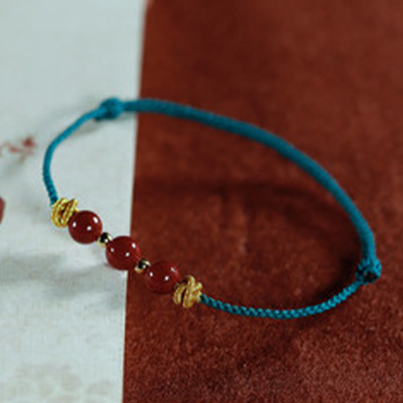 Colorful String Cinnabar Calm Bracelet for Mental Clarity and Balance