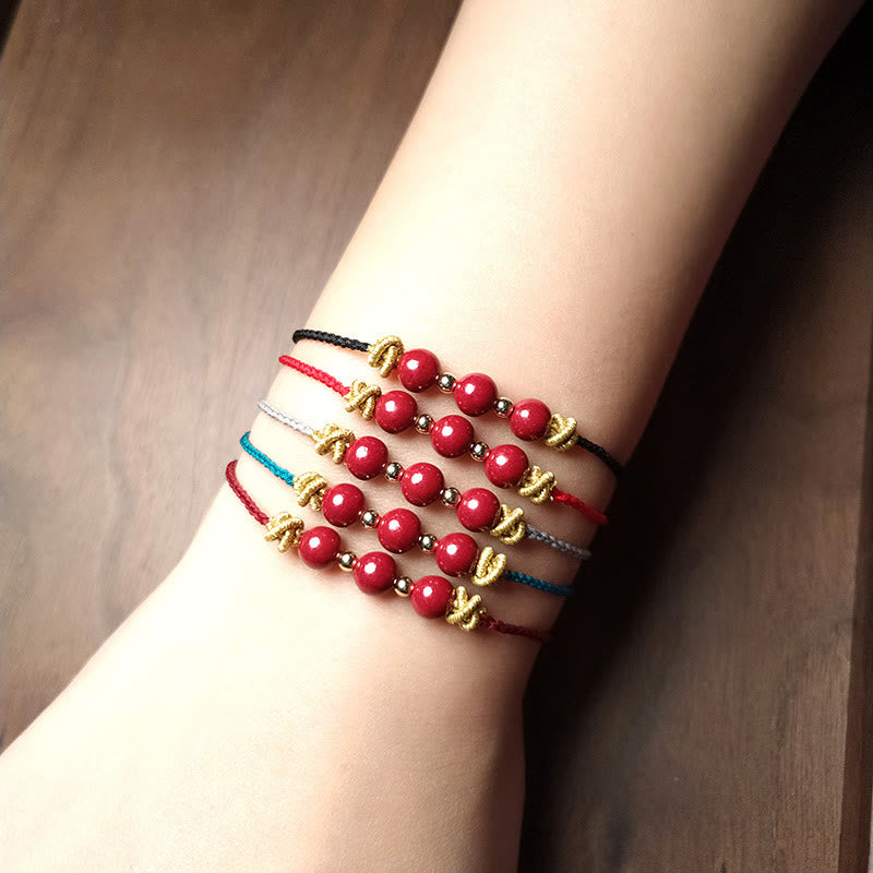 Colorful String Cinnabar Calm Bracelet for Mental Clarity and Balance