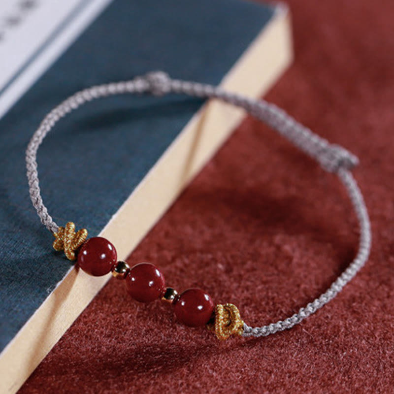 Colorful String Cinnabar Calm Bracelet for Mental Clarity and Balance