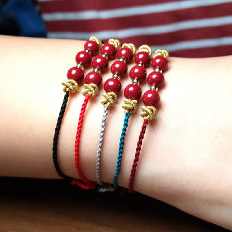 Colorful String Cinnabar Calm Bracelet for Mental Clarity and Balance