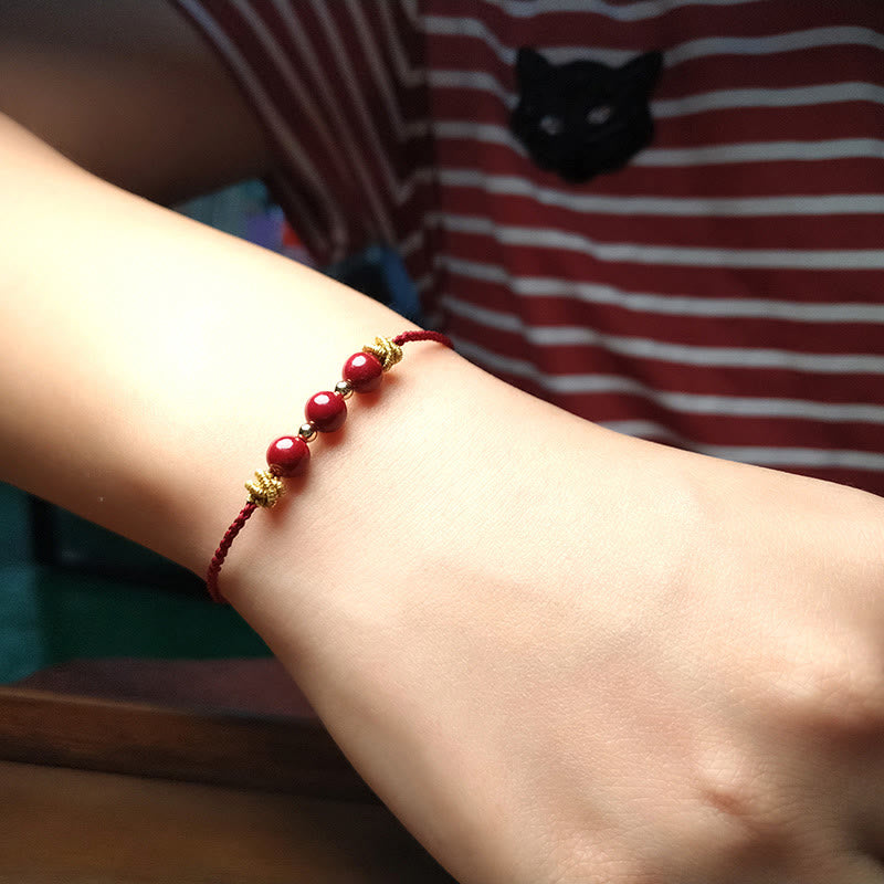 Colorful String Cinnabar Calm Bracelet for Mental Clarity and Balance