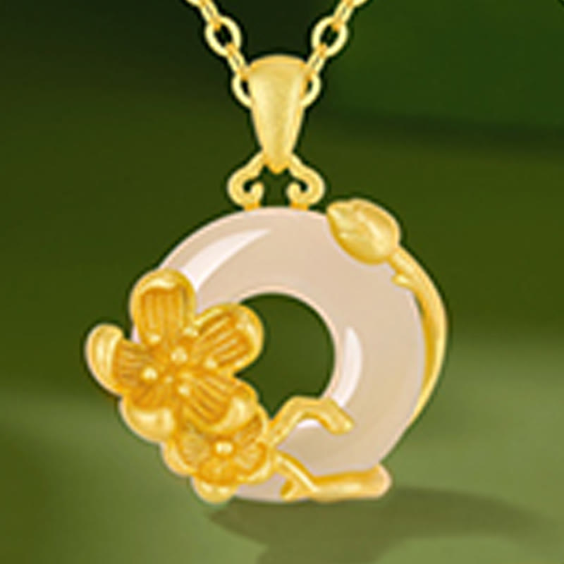 Chalcedony Peace Buckle Necklace in 925 Silver for Harmony