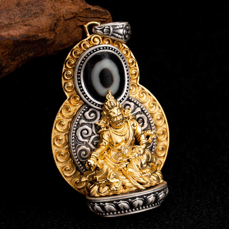 Yellow Jambhala Om Mani Padme Hum Necklace Pendant