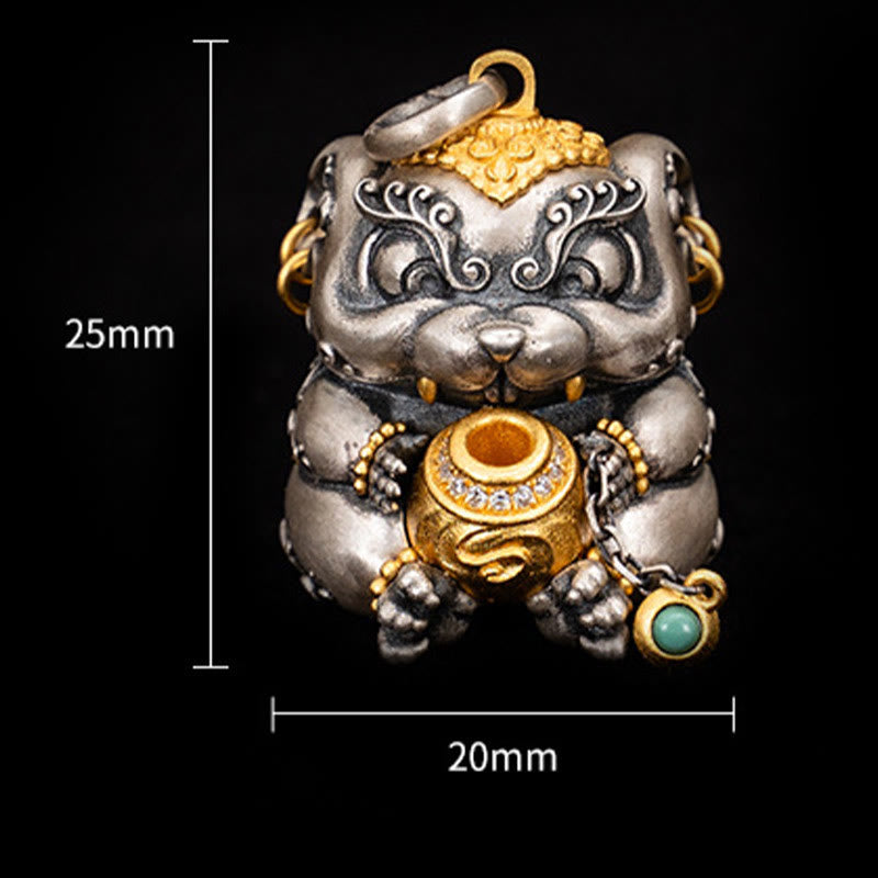 925 Sterling Silver Treasure-Spitting Rat Spiritual Protection Necklace