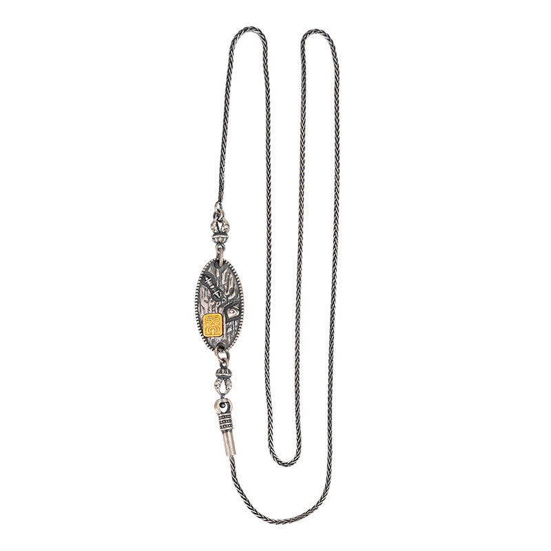 925 Sterling Silver Om Mani Padme Hum Necklace | Protection Chain