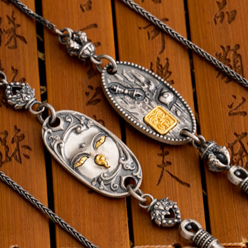 925 Sterling Silver Om Mani Padme Hum Necklace | Protection Chain
