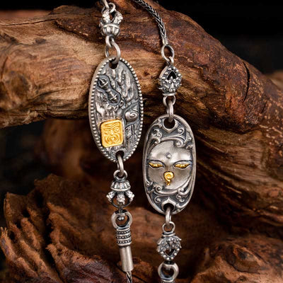 925 Sterling Silver Om Mani Padme Hum Necklace | Protection Chain