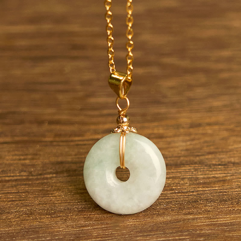 Jade Peace Buckle Necklace for Luck & Protection
