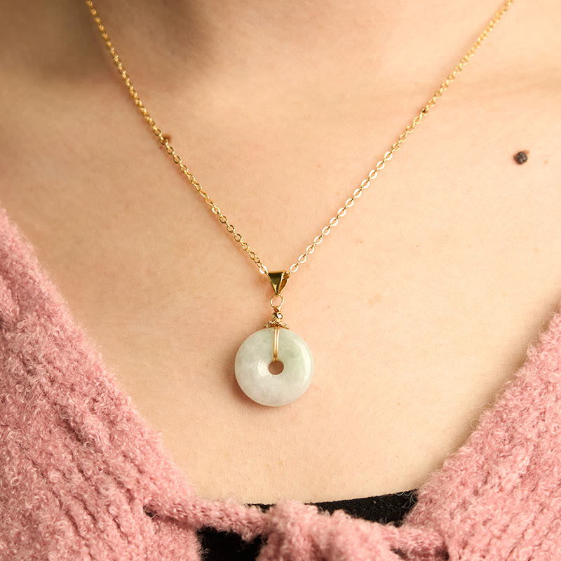 Jade Peace Buckle Necklace for Luck & Protection