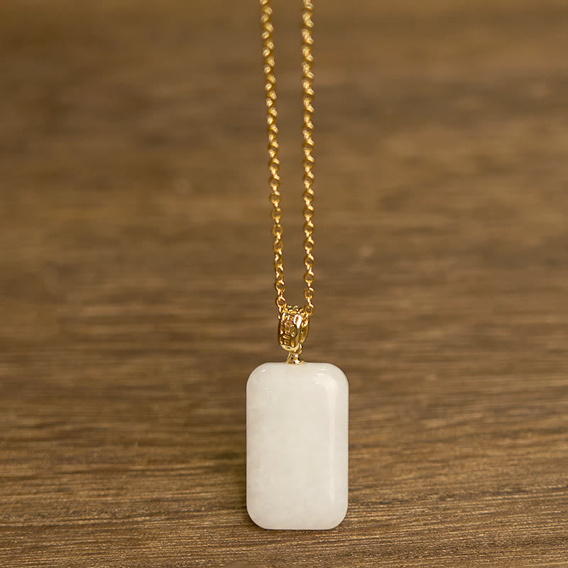 Hetian Jade Silver Necklace for Prosperity & Balance