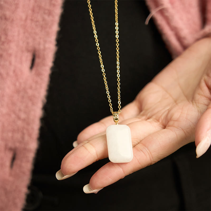 Hetian Jade Silver Necklace for Prosperity & Balance