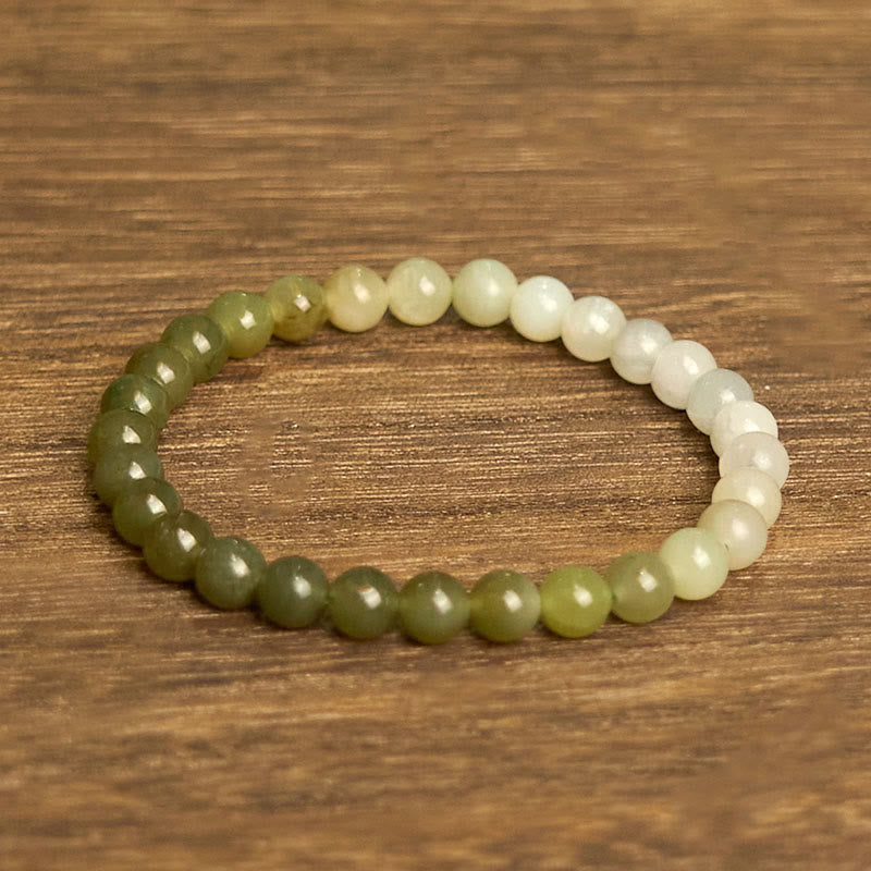 6mm Hetian Jade Gradient Color Abundance Bracelet