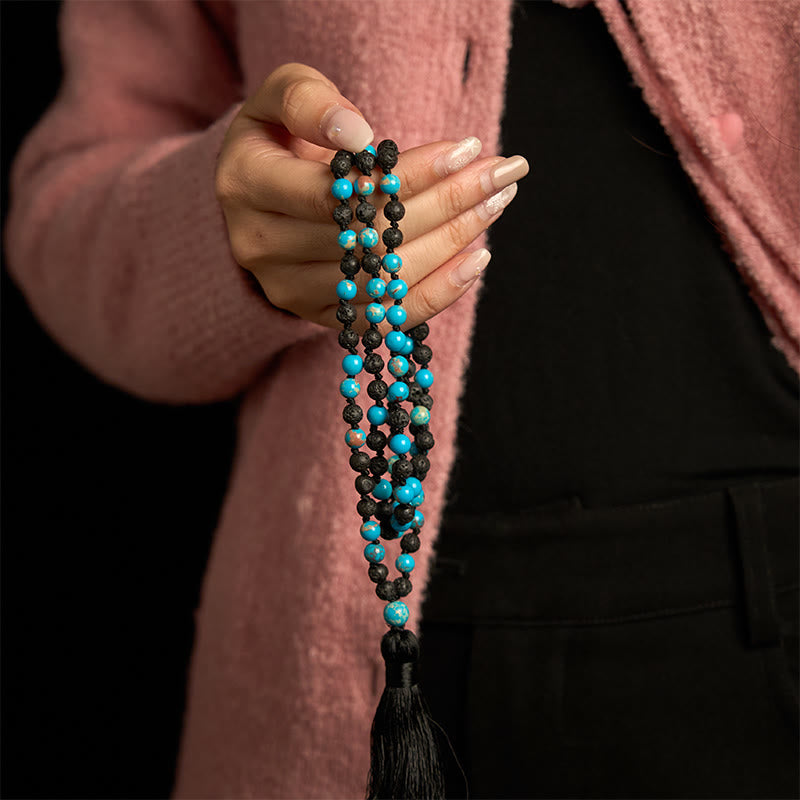 6mm Emperor Stone Lava Rock Spiritual Necklace for Happiness