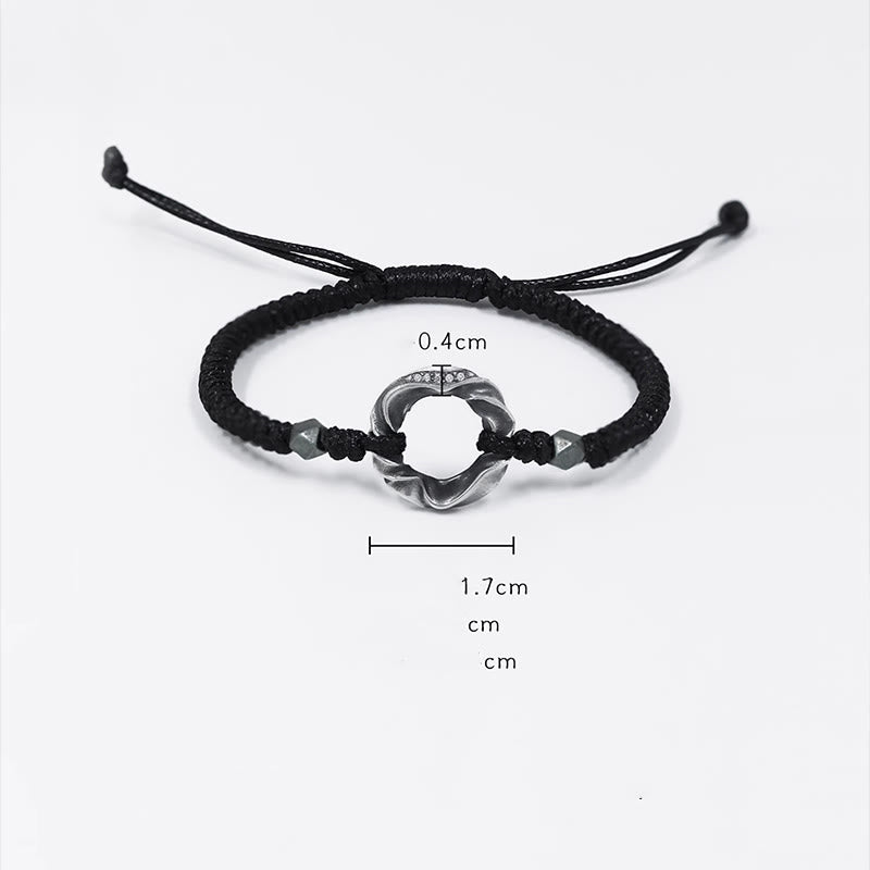 Sterling Silver Peace Buckle Protection Bracelet