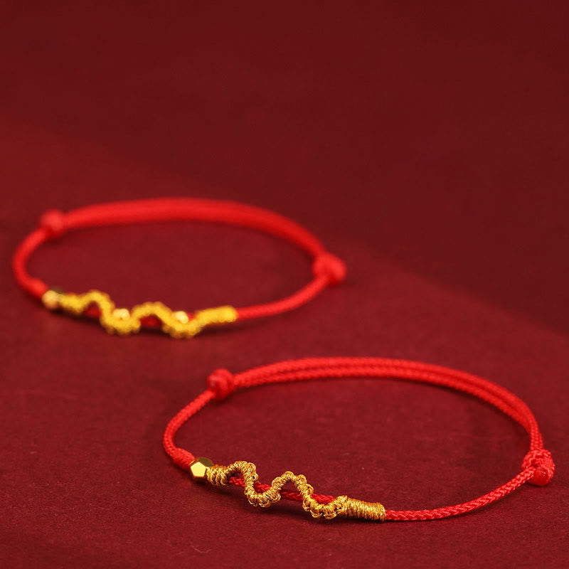 999 Gold Snake Braided Bracelet | Luck & Strength Bracelet