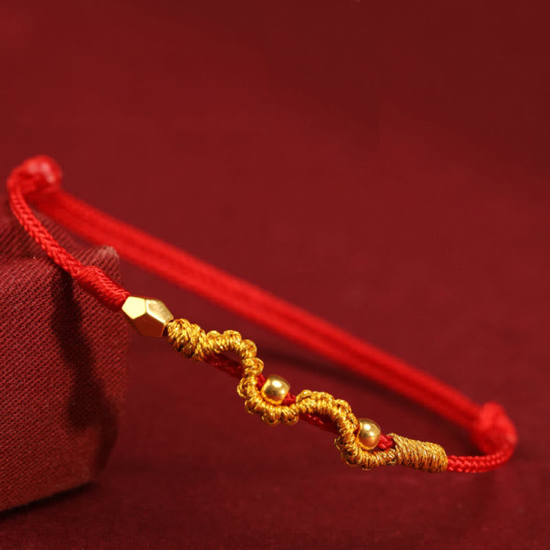 999 Gold Snake Braided Bracelet | Luck & Strength Bracelet