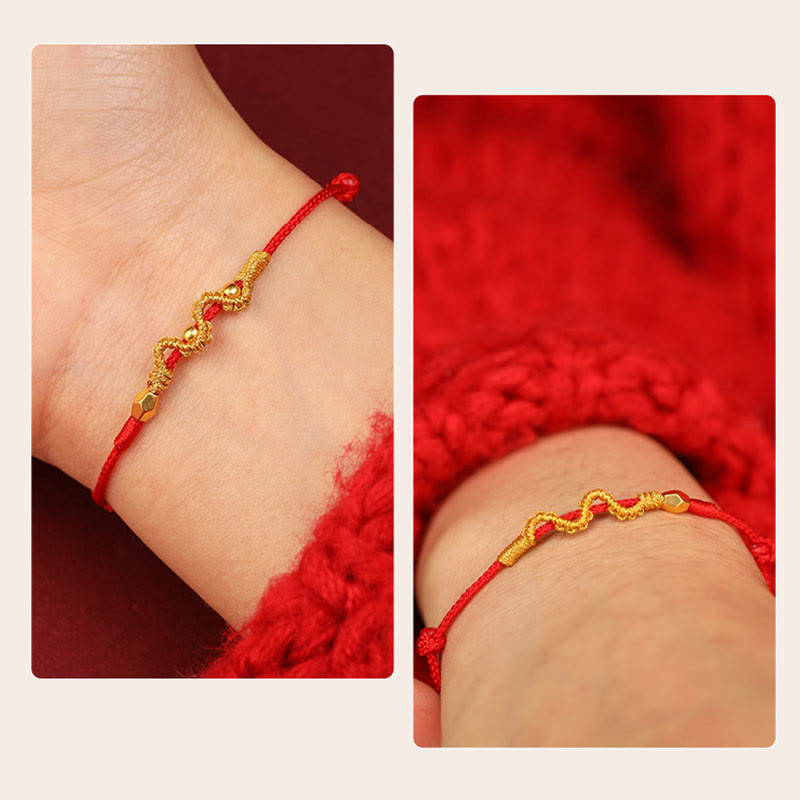 999 Gold Snake Braided Bracelet | Luck & Strength Bracelet