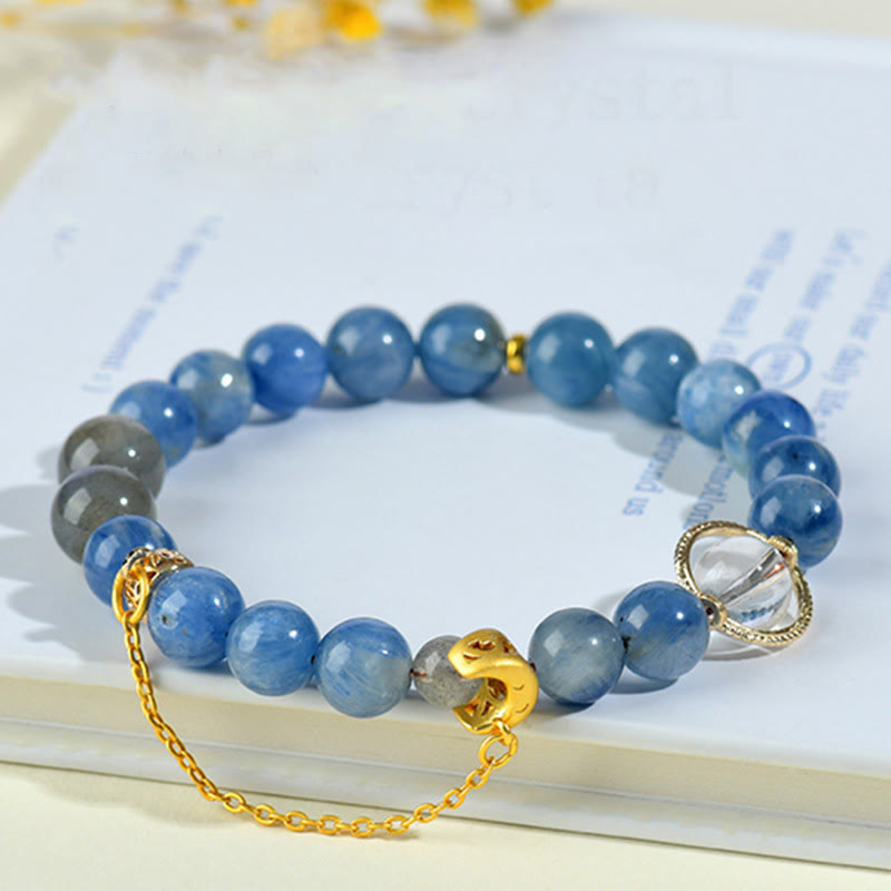 Kyanite Labradorite Crescent Moon Communication Bracelet