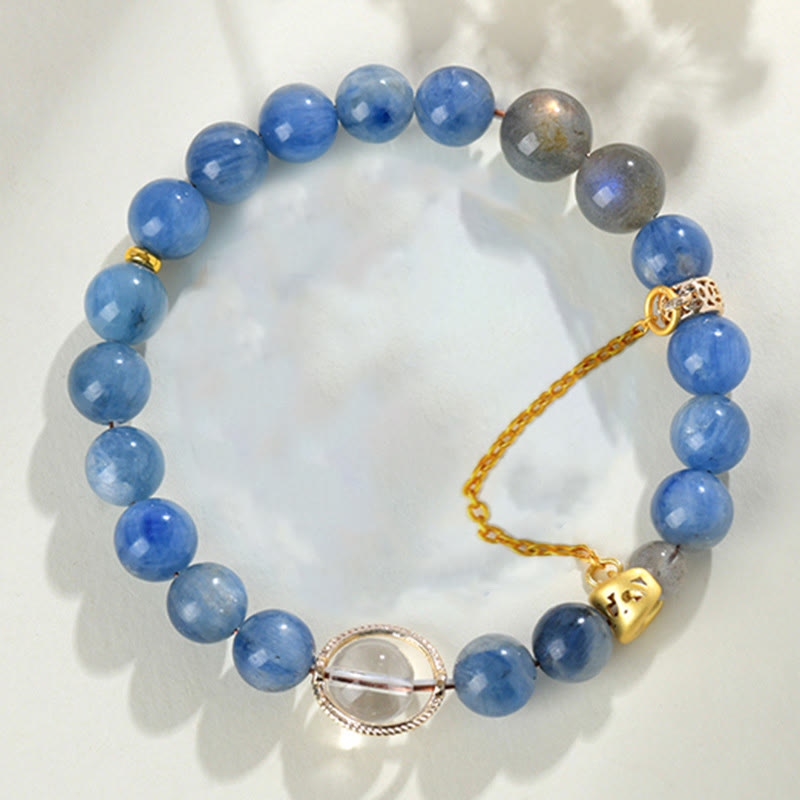 Kyanite Labradorite Crescent Moon Communication Bracelet