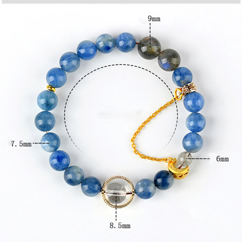 Kyanite Labradorite Crescent Moon Communication Bracelet