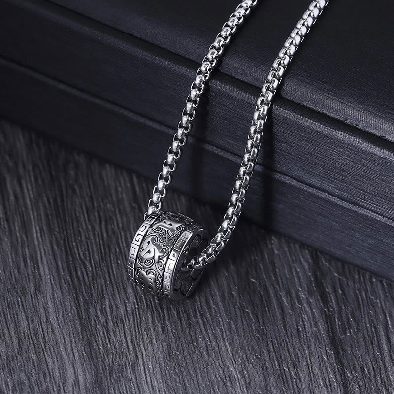 Titanium Steel Om Mani Padme Hum Necklace for Peace & Meditation