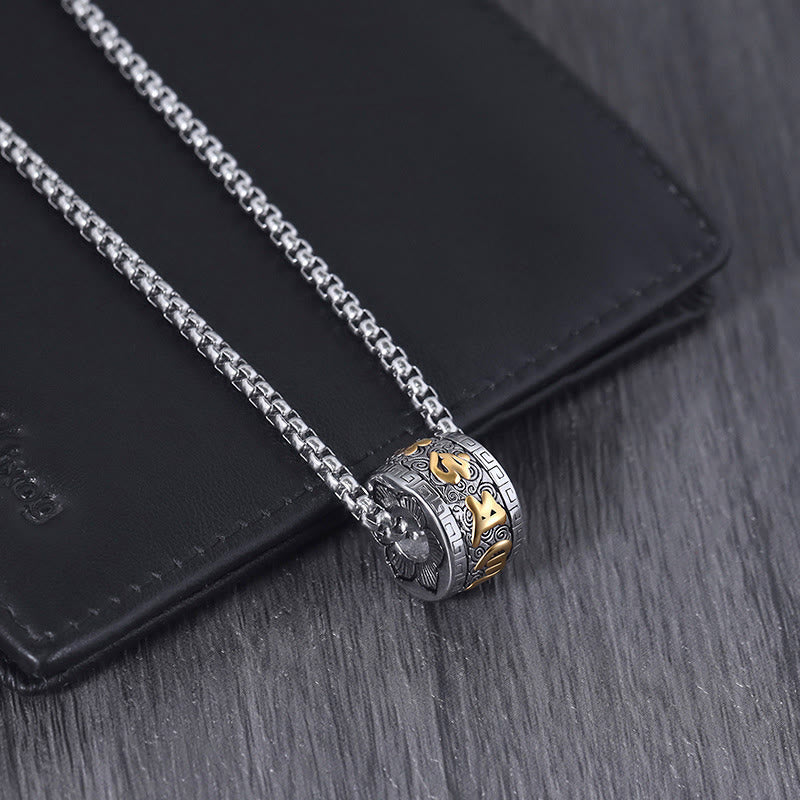 Titanium Steel Om Mani Padme Hum Necklace for Peace & Meditation