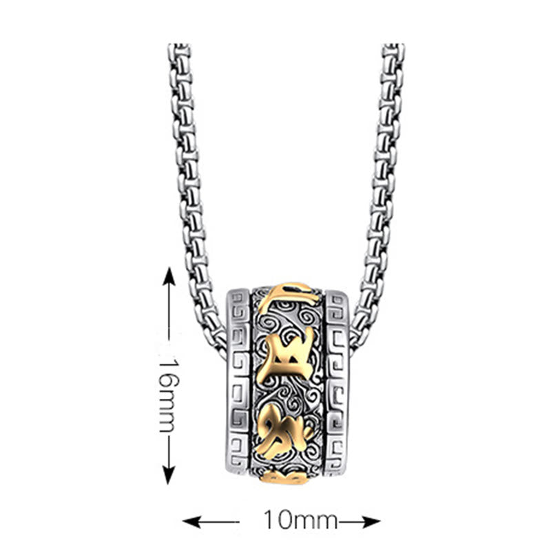 Titanium Steel Om Mani Padme Hum Necklace for Peace & Meditation