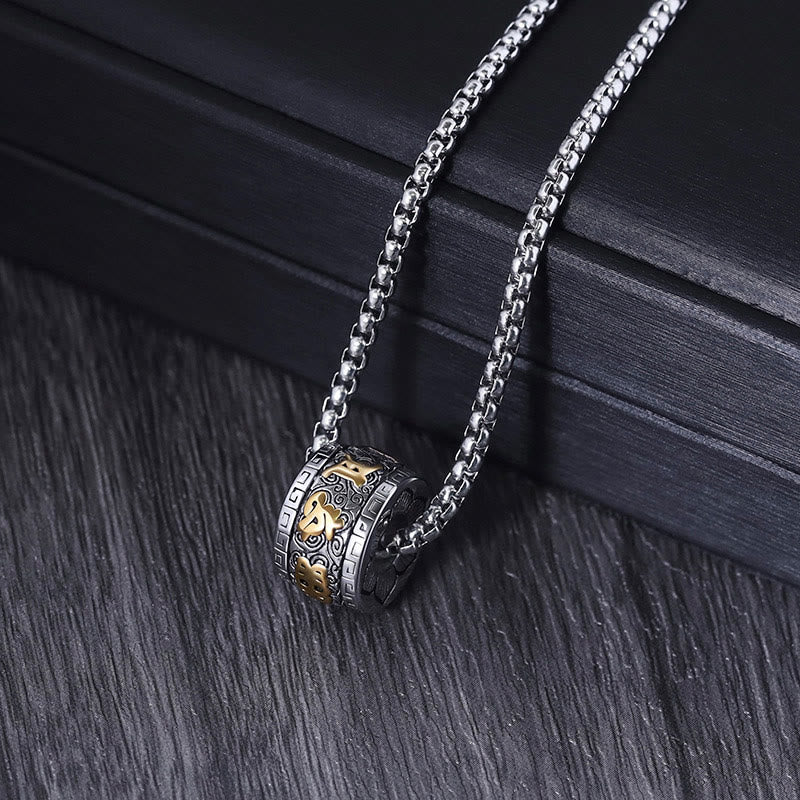 Titanium Steel Om Mani Padme Hum Necklace for Peace & Meditation