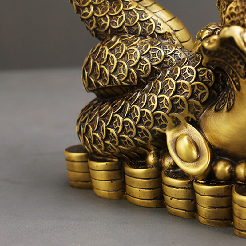 Brass Snake Figurine 19cm Animal Totem for Spiritual Blessings