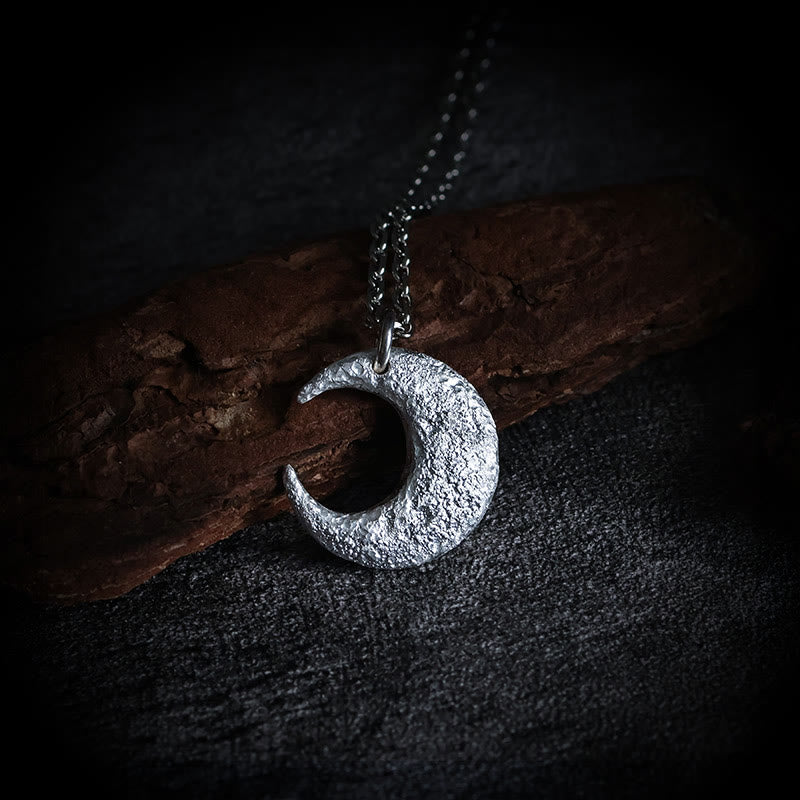 999 Sterling Silver Moon Balance Necklace for Spiritual Protection