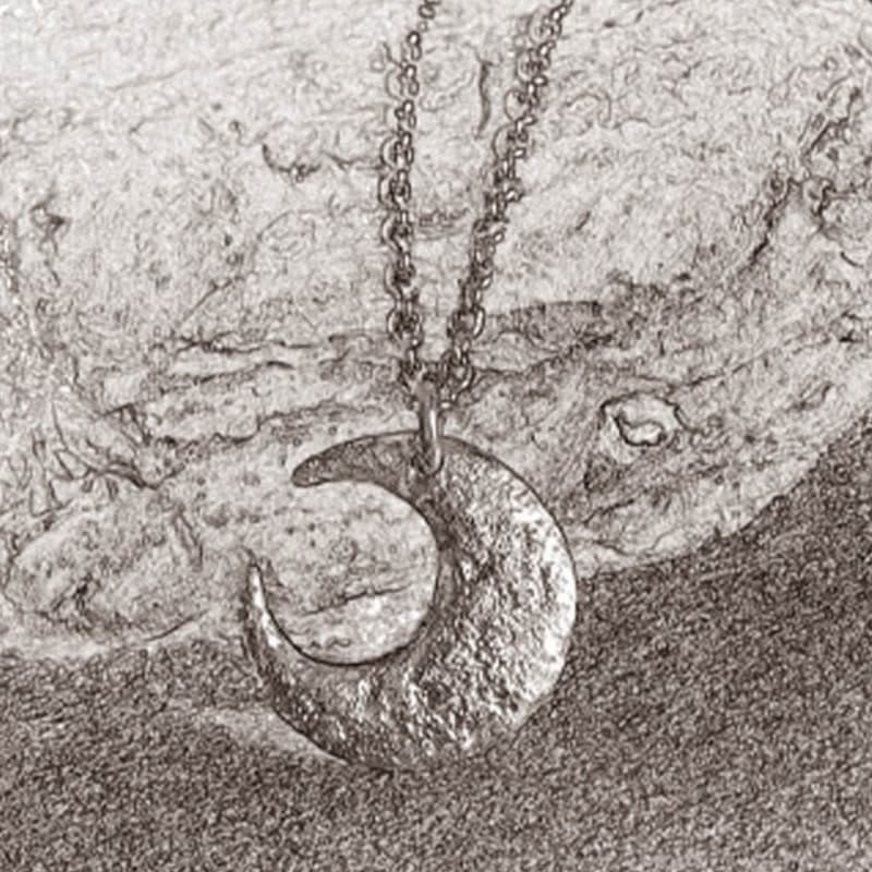 999 Sterling Silver Moon Balance Necklace for Spiritual Protection