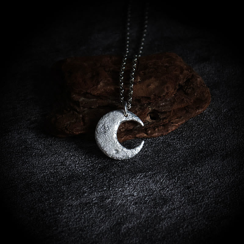 999 Sterling Silver Moon Balance Necklace for Spiritual Protection