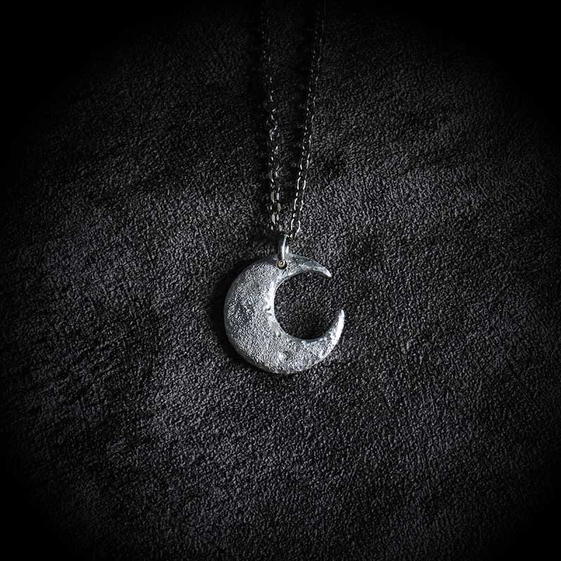 999 Sterling Silver Moon Balance Necklace for Spiritual Protection