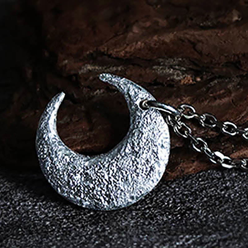 999 Sterling Silver Moon Balance Necklace for Spiritual Protection