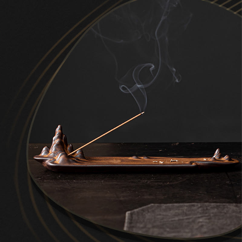 Mountains Boat Ceramic Incense Burner for Spiritual Healing