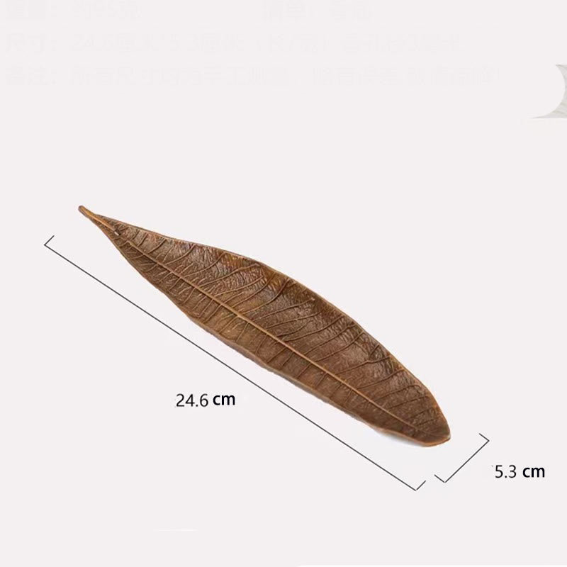 Alloy Incense Burner with Oriental Leaf Design for Tranquility