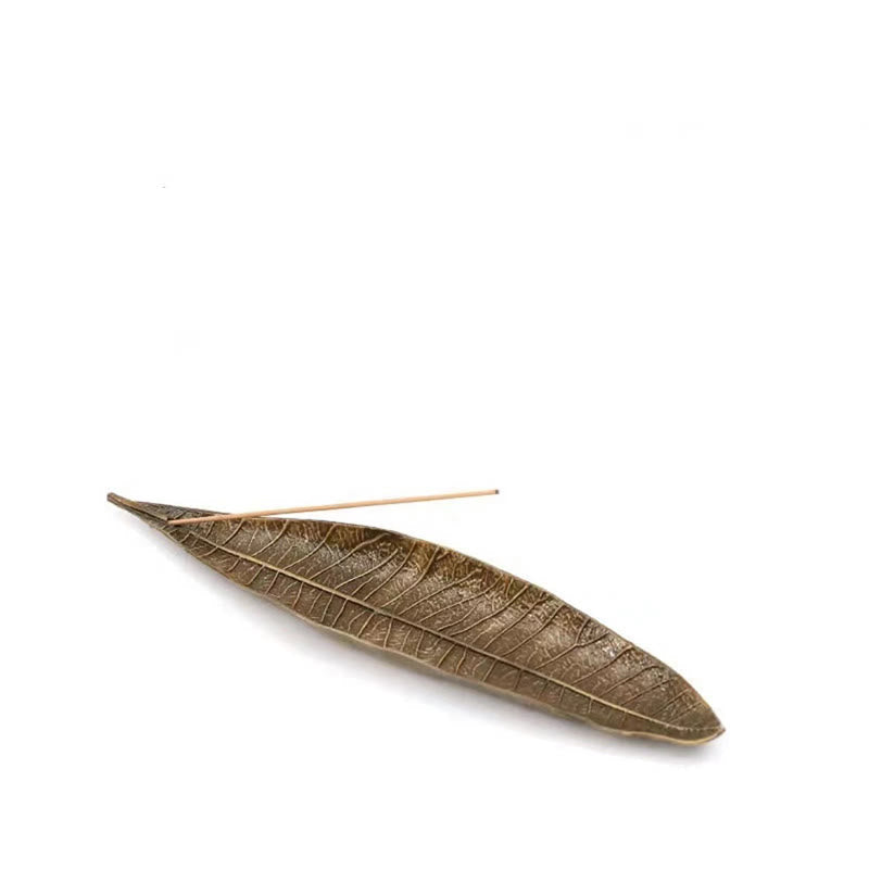 Alloy Incense Burner with Oriental Leaf Design for Tranquility