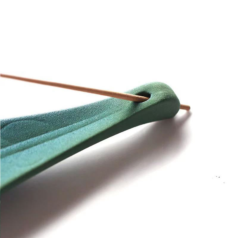 Handmade Ceramic Willow Leaf Incense Burner for Healing