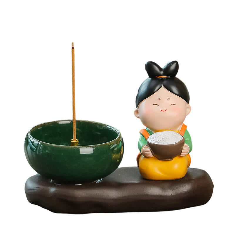 Tang Dynasty Lady Ceramic Incense Burner for Meditation