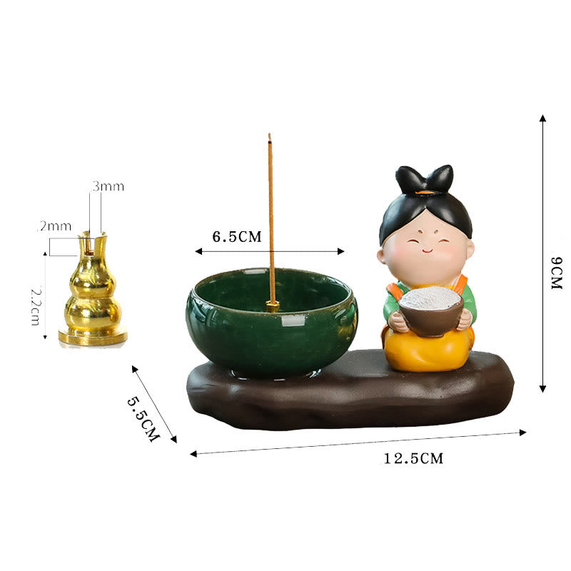 Tang Dynasty Lady Ceramic Incense Burner for Meditation
