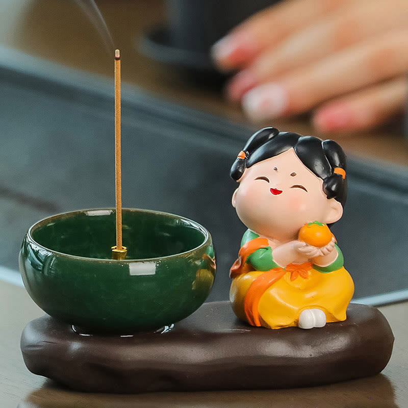 Tang Dynasty Lady Ceramic Incense Burner for Meditation