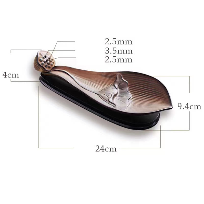 Zen Lotus Pod Brown Ceramic Incense Burner 24cm